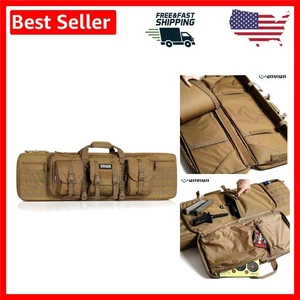 Doppelter Langwaffenkoffer in flachem Dark Earth Tan - 6 Fächer & abschließbare Reißverschlüsse - Bild 1 von 12