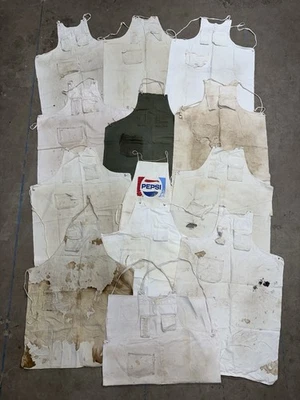 Lote de 13 delantales de trabajo de algodón vintage años 40 50 como están Foto 1 de 4