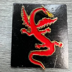 Lapel Pin Red Dragon Fire Breathing Mythology Enamel Jacket Hat Bag Pinback Tac - Picture 1 of 7