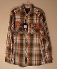 Nwt Men's Red Ape L Multi-Color Button Front Up Down Long Sleeve Shirt #1024