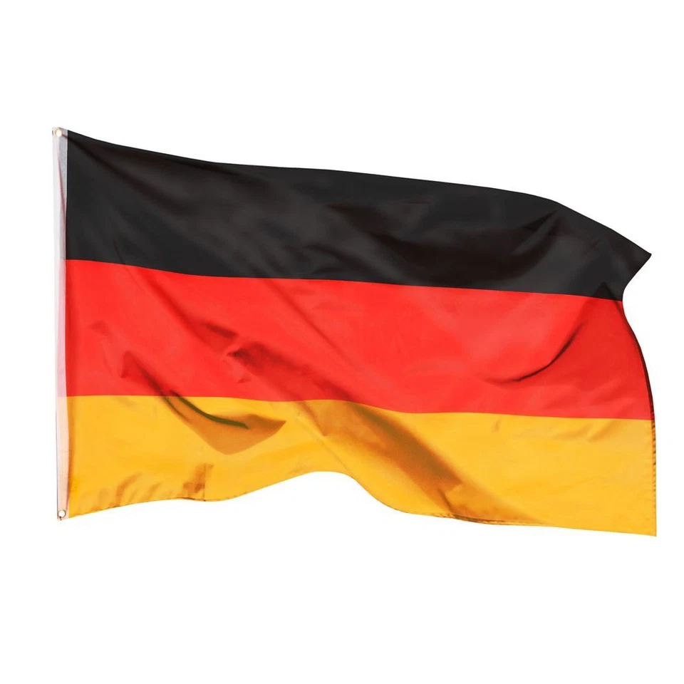 Deutschland Flagge Deutsche Fahne mit Ösen 90X150 60X90 Hissflagge - Metallösen - Bild 1 von 1