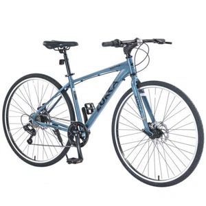700C Hybrid Bike 7 Speed Aluminum Alloy Frame Double Brake for Adults Road Bike - Picture 1 of 6