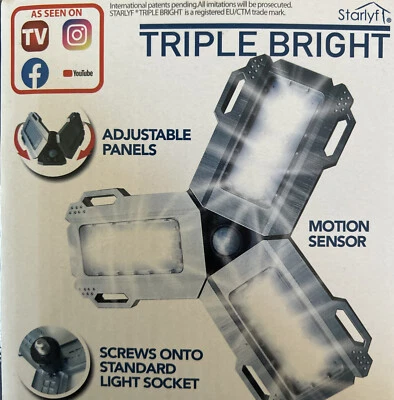 LED Panel Einfach Fassung Lampen Drei 72 LED Bewegung Sensor Winkel Verstellbar - Bild 1 von 4