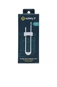 Safety 1ˢᵗ Double Door Baby-Proofing Cabinet Lock (2pk) White Home & Garden - Picture 1 of 7