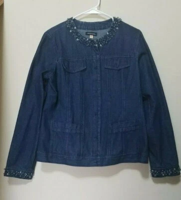 Chaqueta vaquera Notations para mujer multicolor lentejuelas con cuentas talla M Foto 1 de 4