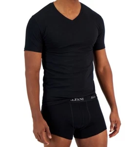 ALFANI 4-PACK COTTON V-NECK REGULAR FIT BLACK T-SHIRTS SIZE XXL - Picture 1 of 4