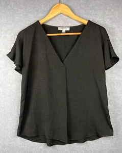 Preview Top Women's Top Blouse Size 10 Black Short Sleeve Work Office Corporate - Picture 1 of 7