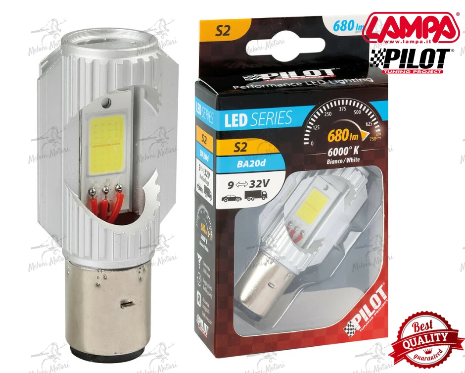 Lampadina a LED 680 Lumen 6000k attacco BA20D per Vespa Scooter e Moto - Immagine 1 di 1
