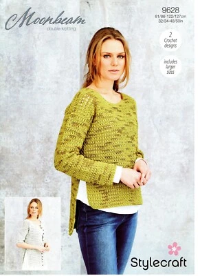 Women's Jumper & Cardigan Crochet Pattern Stylecraft Moonbeam DK no.9628 - Image 1 of 3