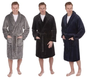 Pierre Roche Mens Supersoft Plush Fleece Dressing Gown - Picture 1 of 6