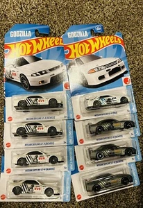 💎Hot Wheels Godzilla Nissan Skyline GT-R R33 & R32 White/Grey - Picture 1 of 1