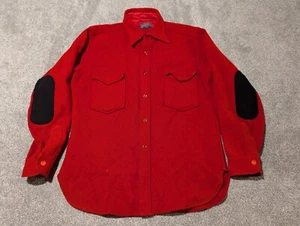 Vintage Pendleton Shirt Mens Large Vintage Wool Flannel Elbow Patch Shooting 60s - Picture 1 of 15