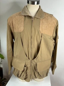 Vintage NWOT Cabela's Hunting Shooting Jacket Men XL Beige Game Pocket Coat USA - Picture 1 of 12