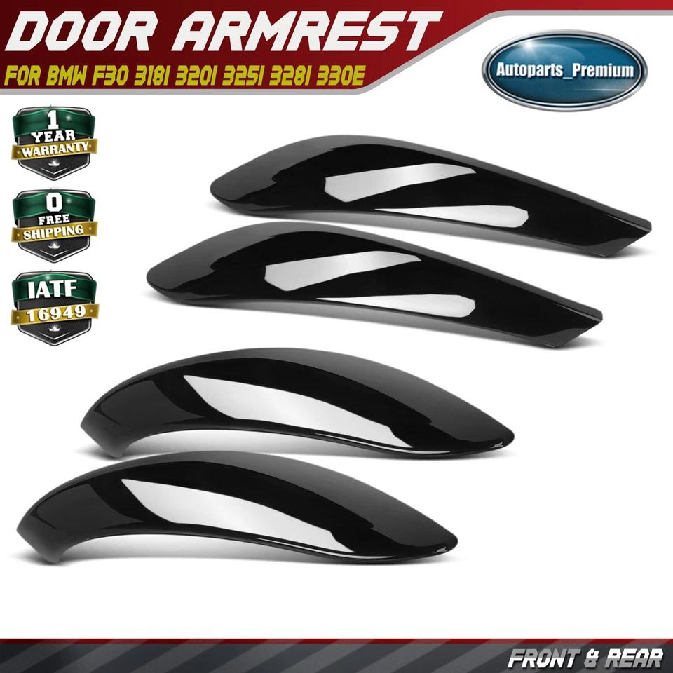Juego de 4 cubiertas de moldura de manija de puerta interior delantera y trasera negra para BMW F30 318i Foto 1 de 4