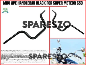"MINI APE HANDLEBAR, BLACK" FIT FOR ROYAL ENFIELD SUPER METEOR 650 - Picture 1 of 16
