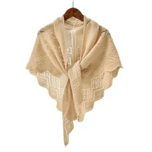 Love Heart Knitted Hollow Shawl Cross Blouse Shoulder Fake Collar Ladies/Girls - Picture 1 of 14