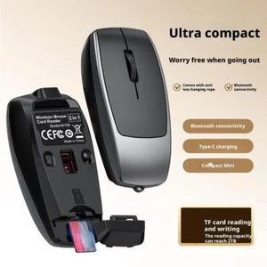 New Wireless Mini Bluetooth Mouse with Card Insertion y For Silent E3Y7 - Picture 1 of 24