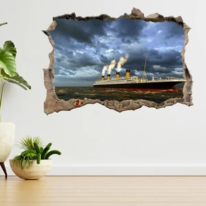 Titanic Ship Computer 3D Render Smashed View Wall Sticker Poster Decal A318 - Picture 1 of 2