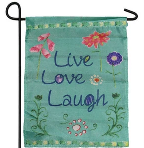 LIVE LOVE LAUGH GARDEN BANNER/FLAG 12"X18" SLEEVED POLY - Picture 1 of 1
