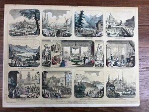 Le Journal des Mères et Des Enfants (circa. 1850) L'EUROPE Litho Lemercier - Picture 1 of 2