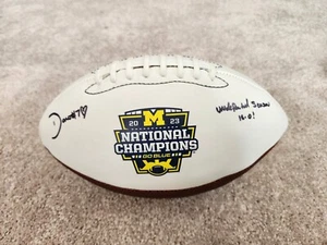 Michigan Wolverines 2023 National Champions Donovan Edwards Autographed Football - Picture 1 of 8