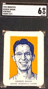 1952 WHEATIES GEORGE MIKAN PORTRAIT (HAND CUT) SGC 6 EX-NM HOF - Picture 1 of 3