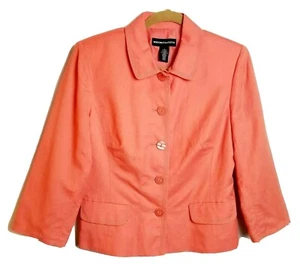 Blazer Norton McNaughton TAGLIA 8 lino corallo misto rayon stravagante fata carriera - Foto 1 di 6