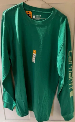 Carhartt Small Loose Fit Heavyweight Long Sleeve Graphic  Green  T-Shirt *BNWT* - Image 1 of 4