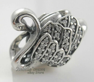 Majestic Cigno Autentico Pandora Argento Sterling Fascino 791732CZ Nuovo W Tasca - Immagine 1 di 2