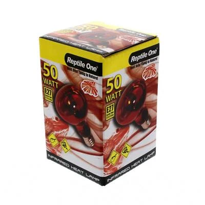 Reptile Infrared Heat Lamp 50W E27 Screw In Soft Light Output Optimum Warmth - image 1 of 4