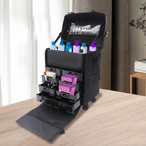 Professional Beauty Case 2 in 1 Portable Makeup Case Cosmetic Trolley Organizer - Picture 1 of 12
