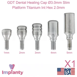GDT Dental Heilkappe Ø3,0 mm Durchmesser Slim Plattform Titan Int Sechskant 2,0 mm - Bild 1 von 4