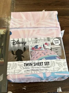 NEW Disney Lilo & Stitch "Paradise Dream" Twin 3 Pc Sheet Set Pink - Picture 1 of 5