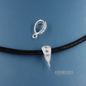 2 Sterling Silber CZ Kristall Anhänger Kaution Verbinder mit offener Schleife 12mm #33374 - Bild 1 von 3