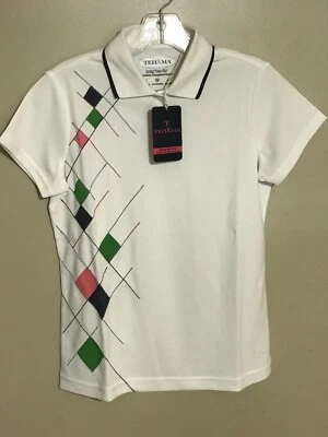 Camisa de Golf Tehama Damas Hang 'Em Dry 3 Botones Talla Mediana Blanca NUEVA Foto 1 de 4