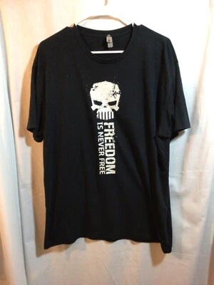Футболка Freedom is Never Free (Skull) черная XL хлопковая смесь T15 - Изображение 1 из 4