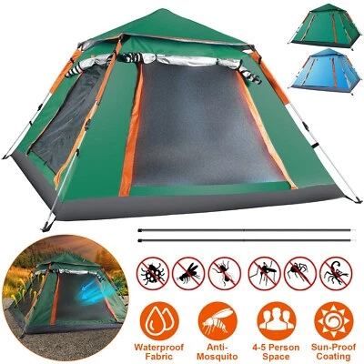 Impermeable 4-5 Personas Tienda Mochilero Camping Tienda Refugio Solar Antimosquitos Foto 1 de 4