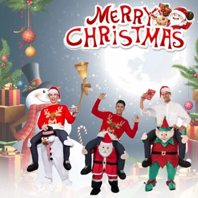 Carry Ride On Me Christmas Costume Shoulder Piggy Back Adult Fancy Dress Outfit