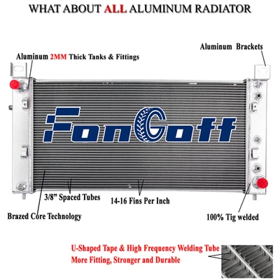 3Row Radiator For 1999-2011 2009 GMC Yukon Chevy Silverado Sierra 1500 2500 Foto 1 de 4