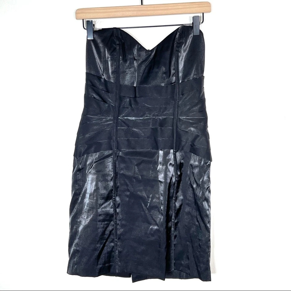 Arden B. Black strapless mini cocktail formal prom sheath dress small S B168 - Image 1 of 3