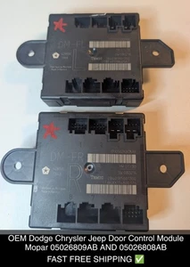OEM Dodge Chrysler Jeep Door Control Module Mopar 05026809AB AND 05026808AB - Foto 1 di 5