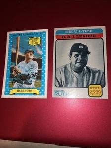 1972 Kellogg's 3-D All-Time Greats - #14 Babe Ruth & 1976 Topps - #474 RBI Leader - Bild 1 von 2