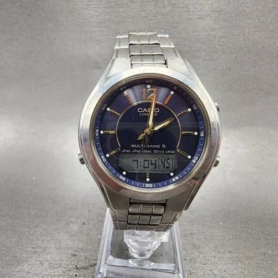 Casio Lineage LCW-M200 Watch Men 38mm Blue Dial Steel Analog Digital Solar Runs - Image 1 of 4