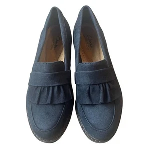 Clarks Airabell Navy Suede Slip On Shoes NWT Size 7 - Picture 1 of 10