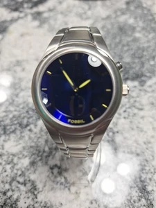Fossil Big Tic Two-Hand Silver Stainless Watch Blue Scrolling Dial jr8623 - Picture 1 of 7