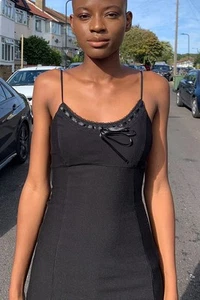 Urban Outfitters Black mini Dress Size XS sleeveless stretch Pointe - Picture 1 of 12
