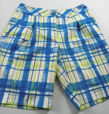 Pantalones cortos de golf EP Pro para mujer talla 4 azules a cuadros Academia Gorpcore Athleisure Foto 1 de 4