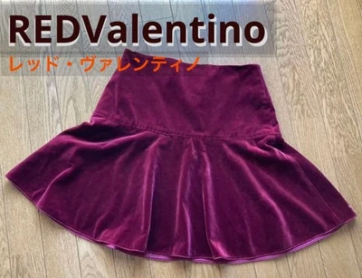 Gonna donna ROSSO VALENTINO velluto svasato con volant taglia 38 bordeaux bordeaux - Immagine 1 di 4