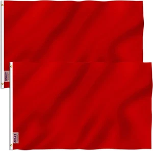 ANLEY Pack of 2 Fly Breeze 3x5 Foot Solid Red Flag - Vivid Color and UV Fade ... - Picture 1 of 13