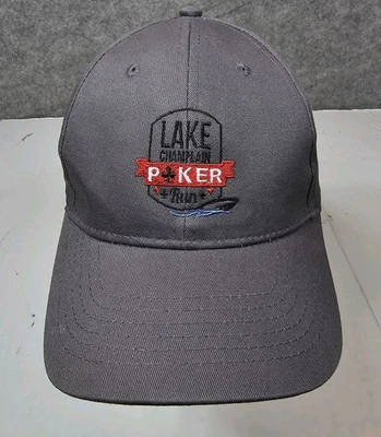 New Lake Champlain Poker Run Hat Cap Adult OS Gray Embroidered 100% Cotton - Image 1 of 4
